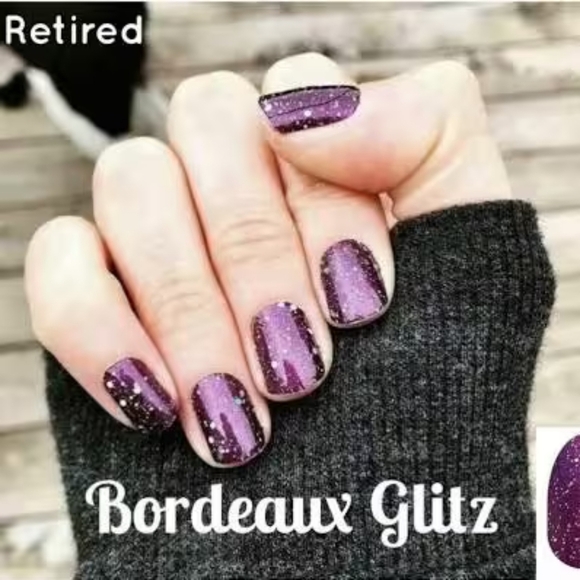 Color Street Nail Polish Strips - Bordeaux Glitz (Deep Purple With Glitter) - Picture 4 of 4